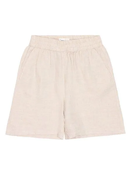 KnowledgeCotton Apparel KnowledgeCotton Apparel Weite Shorts POSEY aus Leinen, Beige-yarndyed-light-feather-gray, – Produktbild 2 von 3