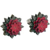 BeWooden BeWooden Ohrstecker mit Holzdetails | "Red Flower" Ohrringe – Produktbild 1 von 1