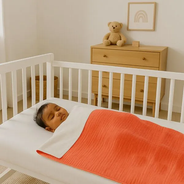 PAPATE PAPATE Fleecedecken aus Bio-Baumwolle, Rot, – Produktbild 2 von 3