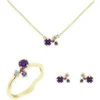 Eppi Eppi Cluster Schmuckset mit Amethysten und Edelsteinen Halli – Produktbild 1 von 1