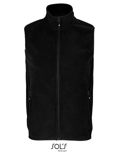 Sol's Sol's Unisex Factor Zipped Fleeceweste Bodywarmer Gilet aus recyceltem PET Vegan, Schwarz, – Produktbild 2 von 3
