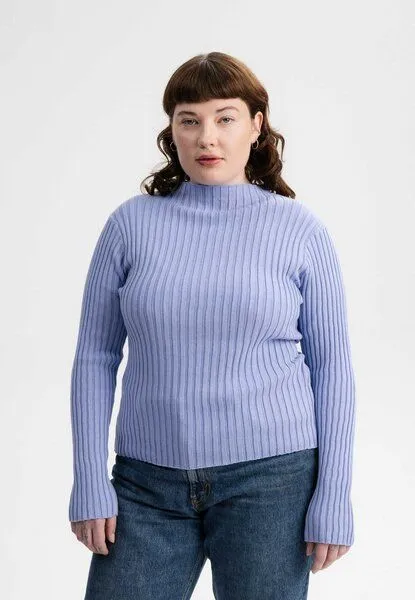 MELA MELA Strickpullover Style NAMARI aus 100% Bio-Baumwolle, Forgetmenot, – Produktbild 2 von 4