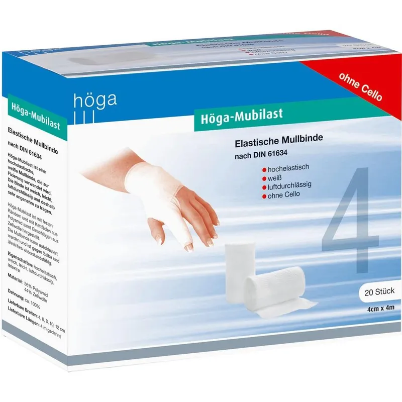 Höga-Pharm HÖGA MUBILAST Fixierbinde 4 cmx4 m o.Cellophan 20 St Binden – Produktbild 1 von 1