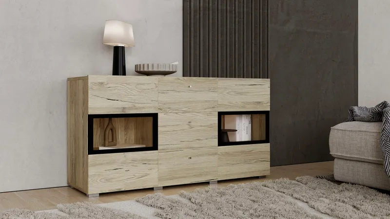 OTTO home Sideboard Baros, Breite 132 cm, Beige, – Produktbild 3 von 5