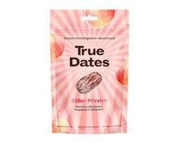 True Dates True Dates Sweet Peach 100g - Datteln mit Pfirsichgeschmack - Vegan - Frei von raffiniertem Zucker - Fruchtige Verführung - Süßer Genuss - Natürlich. – Produktbild 1 von 1