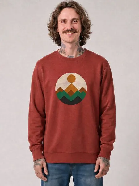 watapparel watapparel Sweatshirt Unisex Geometric Landscape 2, Earthy red, – Produktbild 2 von 2