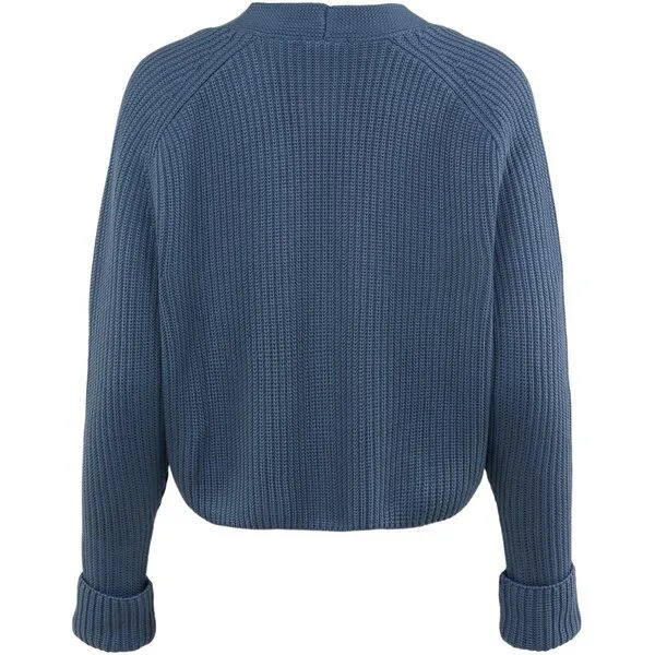 KnowledgeCotton Apparel KnowledgeCotton Apparel Oversized V-Neck Cardigan - mit Bio-Baumwolle, Blau (china blue), – Produktbild 3 von 3
