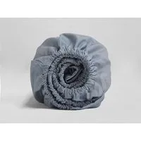 Yumeko Spannbettlaken TENCEL Chambray "Yumeko" aus Bio-Baumwolle, Blue chambray, – Produktbild 1 von 1