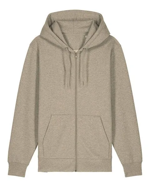 Gary Mash GARY MASH Zipjacke mit Kapuze, Unisex aus Biobaumwolle, Sand meliert, – Produktbild 2 von 4