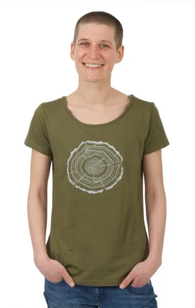 Life-Tree Life-Tree Bambus Shirt Fairwear für Damen "Treeslice" in Moss Green – Produktbild 1 von 5
