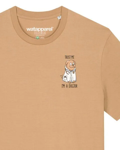 watapparel watapparel T-Shirt Unisex Dogtor, Latte, – Produktbild 3 von 3