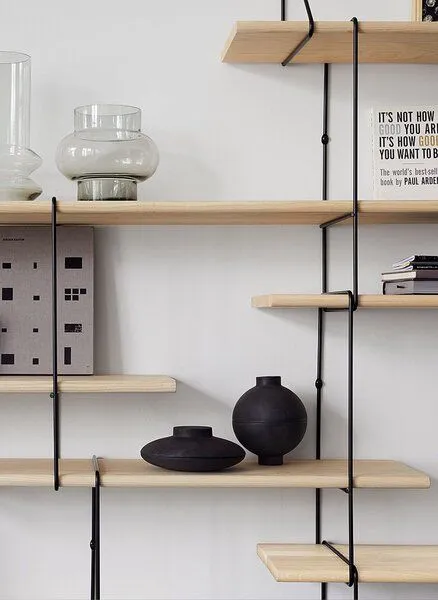 Hausen Hausen Wandregal Link shelf set 1 ash / black, Black, – Produktbild 3 von 3