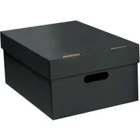 Aufbewahrungsbox "Color" aus Recyclingkarton, groß 30 x 43 x 19,5 cm, schwarz – Produktbild 1 von 1