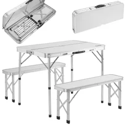 Casaria® Campingsitzgruppe 3-tlg Weiß Alu klappbar – Produktbild 1 von 1