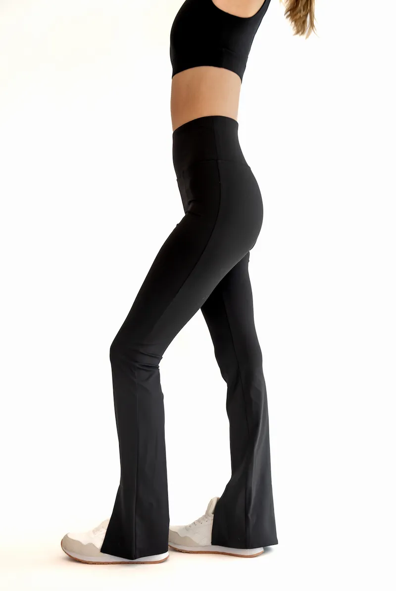 SEAAV SEAAV Damen vegan Leggings Cut Out Bootcut Onyx Schwarz, Schwarz, – Produktbild 2 von 2