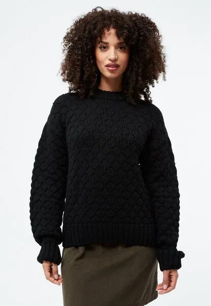 Givn Berlin Givn Berlin Stricksweater GBJUSTINE aus Bio-Merinowolle mit Bubbleknit, Black, – Produktbild 2 von 4