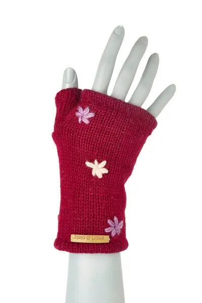 short'n'pietz short'n'pietz Handstulpen aus Schurwolle für Kinder, handgestrickt, Beere, – Produktbild 2 von 2