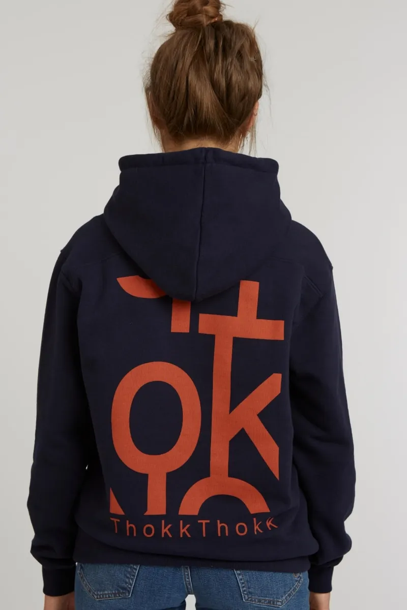 THOKKTHOKK ThokkThokk Damen vegan Hoodie Five Letters Dark Navy, Extra dunkelblau, – Produktbild 2 von 2