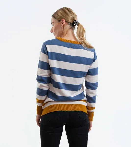 Gary Mash GARY MASH Strickpullover Anoka aus Biobaumwolle, Blockstreifen (blau), – Produktbild 2 von 4