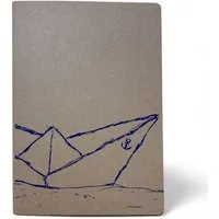 ilovemixtapes ilovemixtapes Notizbuch A5 | Navy Paperboat | Handbedruckt im Siebdruck | Kraftpapier | Gepunktet | 32 Seiten | FSC-zertifiziert | Handmade – Produktbild 1 von 1