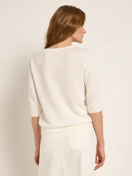 LANIUS LANIUS Strickpullover mit 3/4-Arm, Off white, – Produktbild 3 von 4