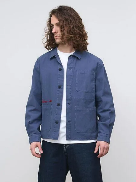 Yahmo Yahmo Fritz bestickte Workwear Jacke, Blau, – Produktbild 1 von 3