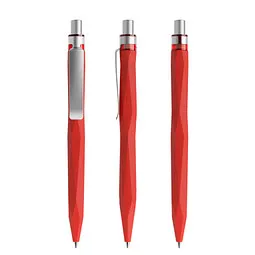 prodir prodir® Druckkugelschreiber QS20 Soft Touch PRS Push, blaue Mine, rot/silber satiniert – Produktbild 1 von 1