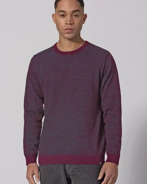 HempAge HempAge Herren Strickpullover Rundhalsausschnitt Hanf/Biobaumwolle Normal Fit, Wine (rot), – Produktbild 1 von 4