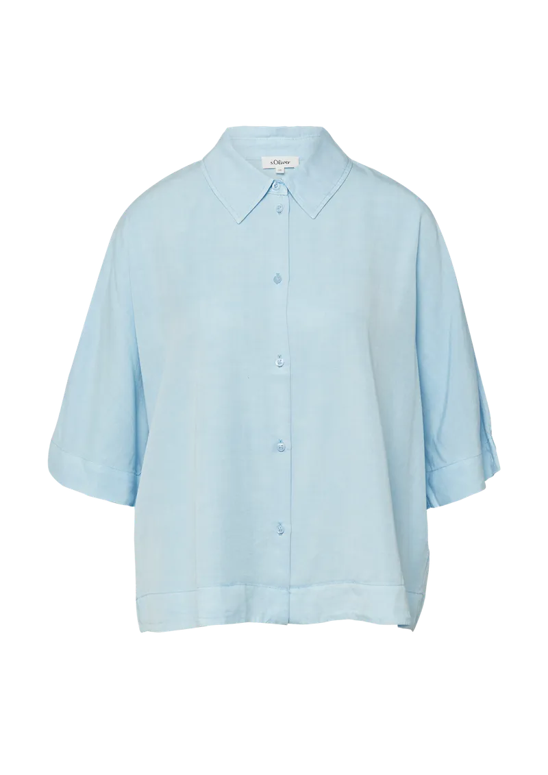 s.Oliver Fließende Lyocellbluse, Blau, – Produktbild 1 von 4