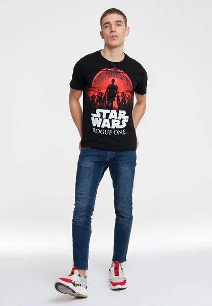 LOGOSH!RT LOGOSH!RT Star Wars Rouge One Poster Organic T-Shirt, Schwarz, – Produktbild 2 von 4