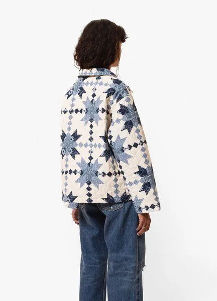 Nudie Jeans Nudie Jeans Jacke für Frauen - Signe Quilted Cotton - Offwhite/Blue – Produktbild 3 von 3