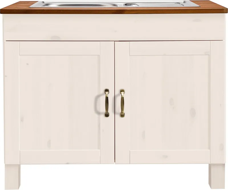 Home affaire Spülenschrank Alby Breite 100 cm, 1 Fach, Weiß, – Produktbild 3 von 5
