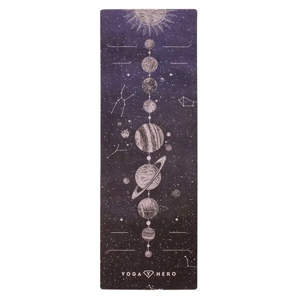 Yoga Hero Yoga Hero Yogamatte Classic 3,5mm mit Tragegurt, Space alignment (blau), – Produktbild 1 von 4