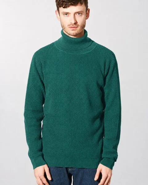 HempAge HempAge Rollkragen Pullover Herren Hanf/Biobaumwolle, Spruce(grün), – Produktbild 2 von 3