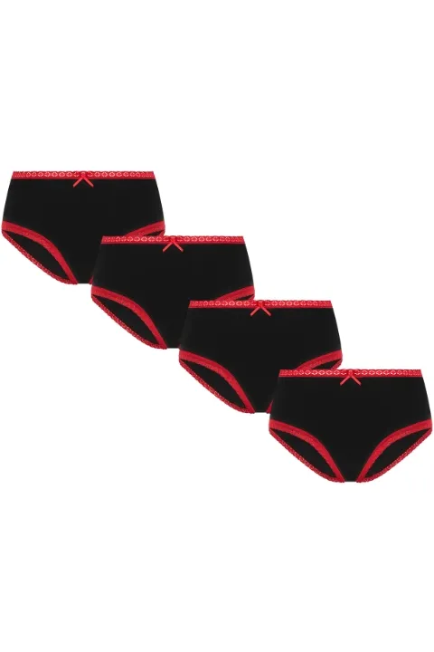 Albero Natur Albero Natur Damen vegan Multipack 4x Slips Hipster Mit Spitze, Schwarz, – Produktbild 2 von 2