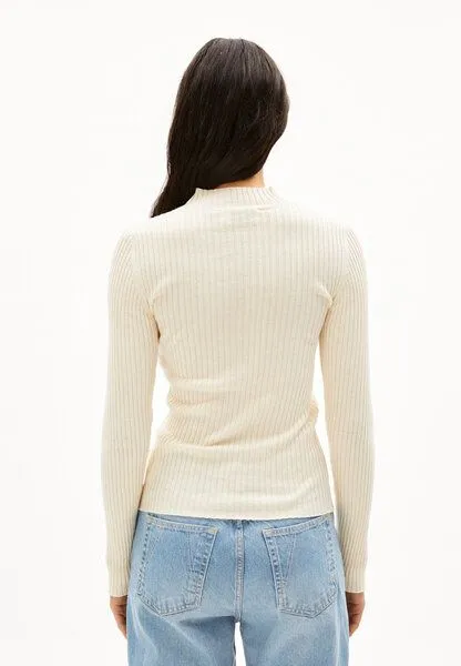 ARMEDANGELS ARMEDANGELS ALAANIA Damen Pullover Slim Fit aus Bio-Baumwolle, Oatmilk, – Produktbild 3 von 5