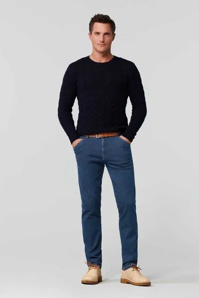 Meyer MEYER Bi-Colour Super-Stretch Denim, Blue, – Produktbild 2 von 4