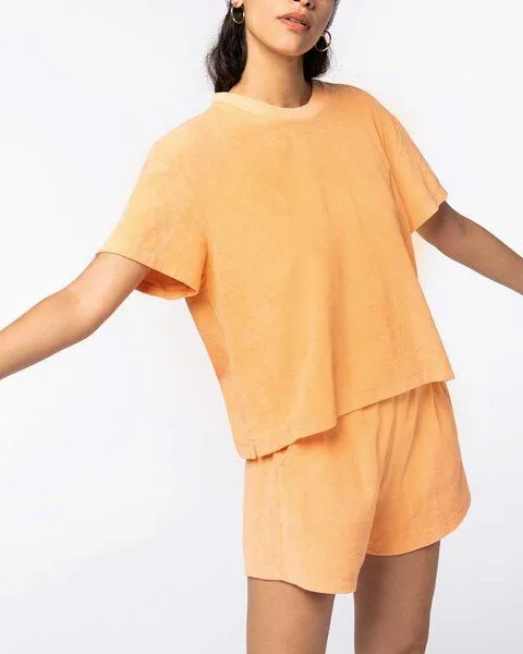 YTWOO YTWOO Terry Towel Damenshorts aus Bio-Baumwolle/recyceltem PET | Made in Portugal, Orange, – Produktbild 3 von 4