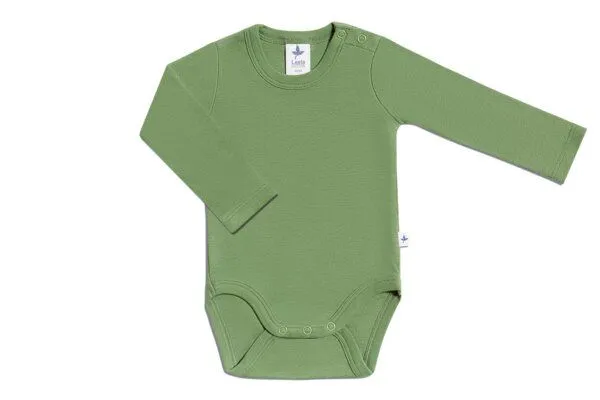 Leela Cotton Leela Cotton Baby Kinder Body Langarm Bio-Baumwolle Rippjersey 2005, 3 er pack waldgrün, – Produktbild 1 von 4