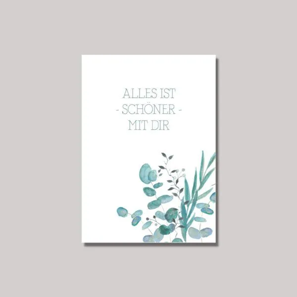 Fines Papeterie Fines Papeterie 3er Postkarten Set LOVE mit Eukalyptus Motiv – Produktbild 4 von 4