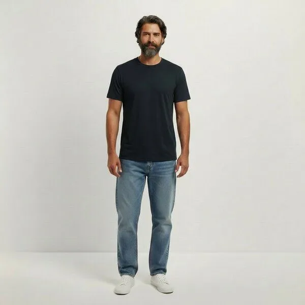 YTWOO YTWOO Basic Herren T-Shirt aus gekämmter Bio-Baumwolle, Schwarz, – Produktbild 1 von 4