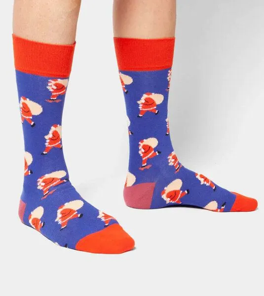 DillySocks DillySocks Socken Hurry Up Santa aus Biobaumwoll-Mix, Blau, – Produktbild 3 von 4