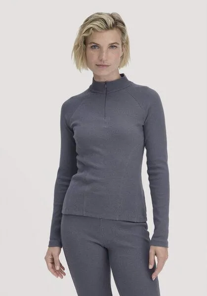 hessnatur hessnatur Longsleeve Fitted BETTER RECYCLING aus Bio-Baumwolle, Schieferblau, – Produktbild 1 von 4