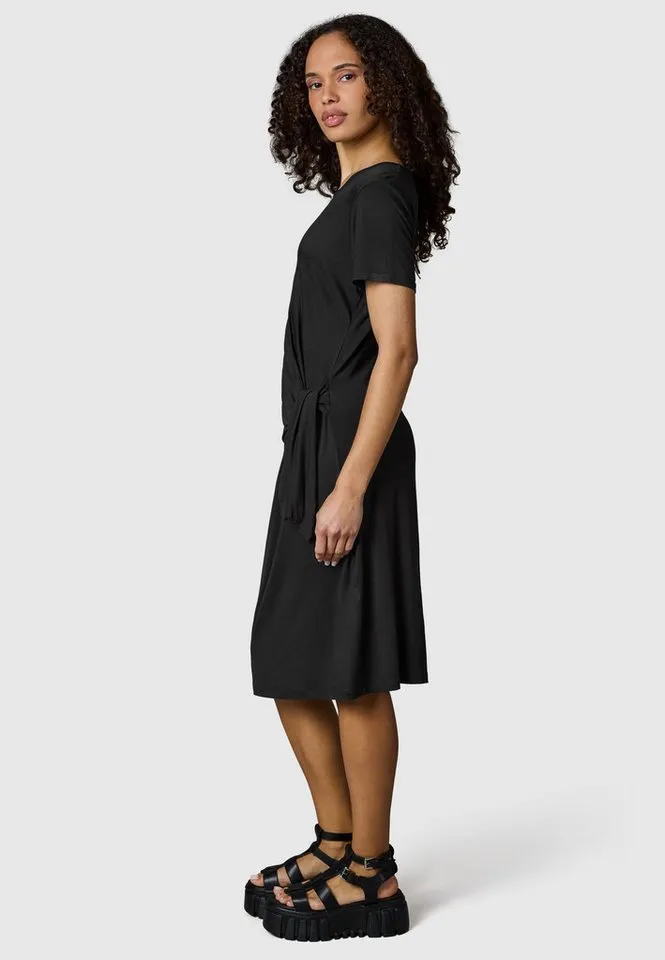 ragwear ragwear Shirtkleid Knotta Kurzarm Sommerkleid mit seitlichem Bindeband, Schwarz, – Produktbild 2 von 4