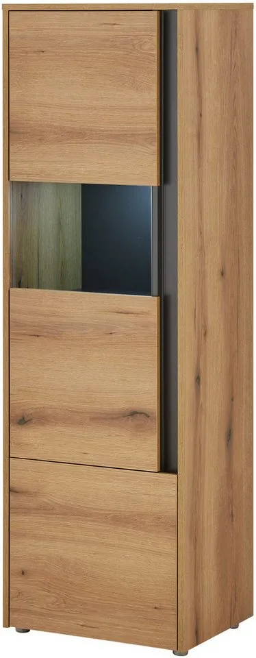 Home affaire Vitrine City/Giron, moderner Hochschrank, Glasvitrine zeitlos, modern, ausreichend Stauraum, vielseitig einsetzbar, Braun, – Produktbild 2 von 5