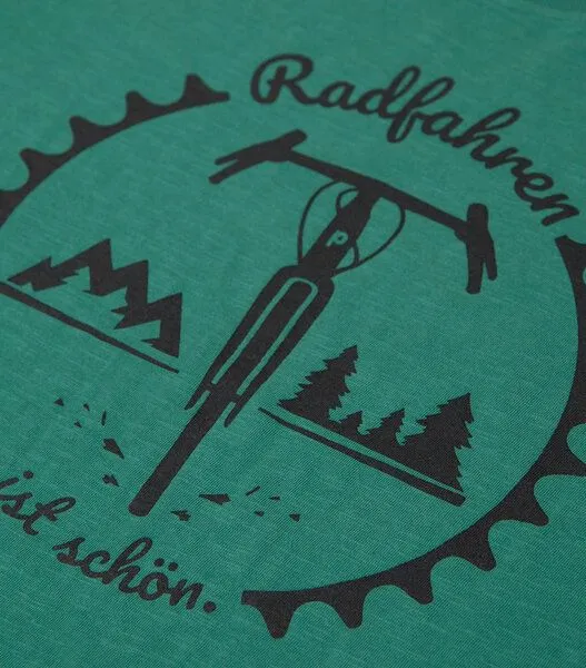 päfjes päfjes Radfahren ist schön / Gravel - Fair gehandeltes Männer T-Shirt - Slub, Grün, – Produktbild 3 von 3