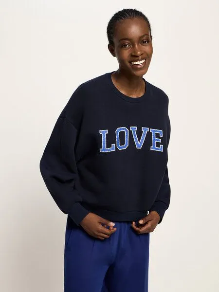 LANIUS LANIUS Statementsweatshirt (GOTS) aus Bio-Baumwolle, Midnight, – Produktbild 2 von 4