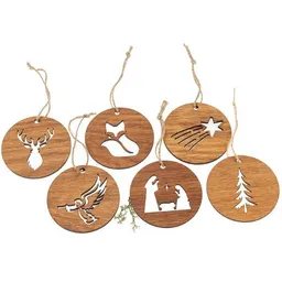 ReineNatur ReineNatur Weihnachtsbaumschmuck Eiche – 6-teiliges-Set – Produktbild 1 von 1