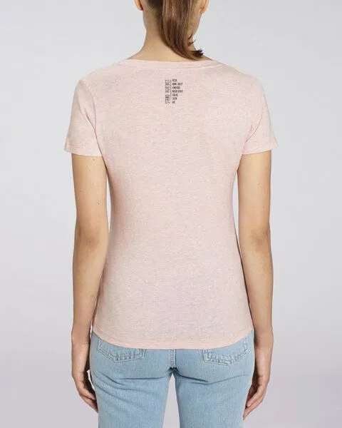 Human Family Human Family Damen T-Shirt mit V-Ausschnitt "Evolution - Stand Against" in 4 Farben, Rosa-meliert, – Produktbild 3 von 4