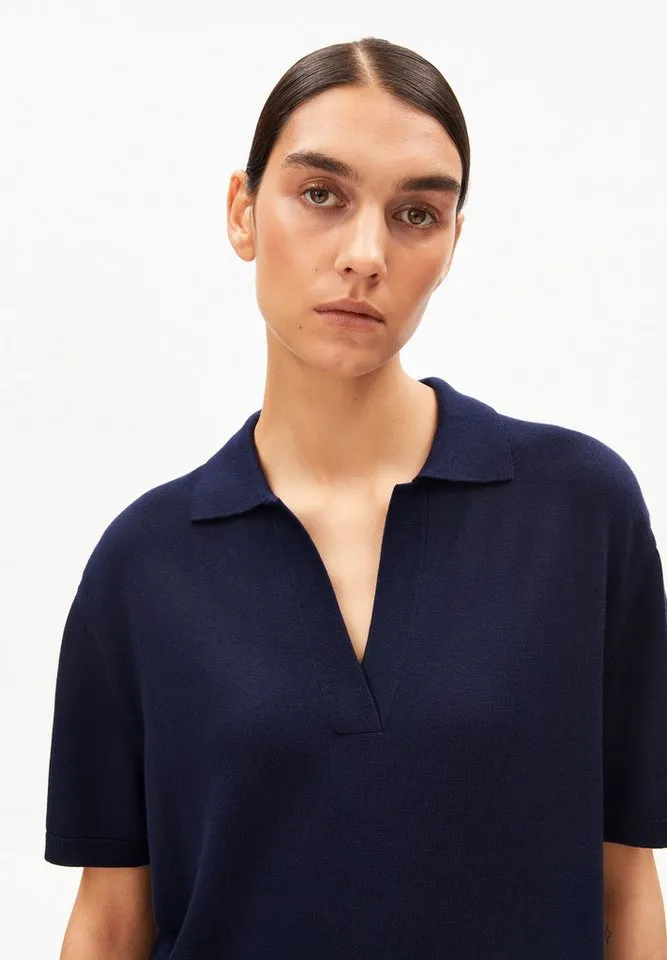 ARMEDANGELS ARMEDANGELS Strickkleid FINE POLO Strickkleid aus Bio-Baumwoll Mix Kragen, Tinted navy, – Produktbild 3 von 5